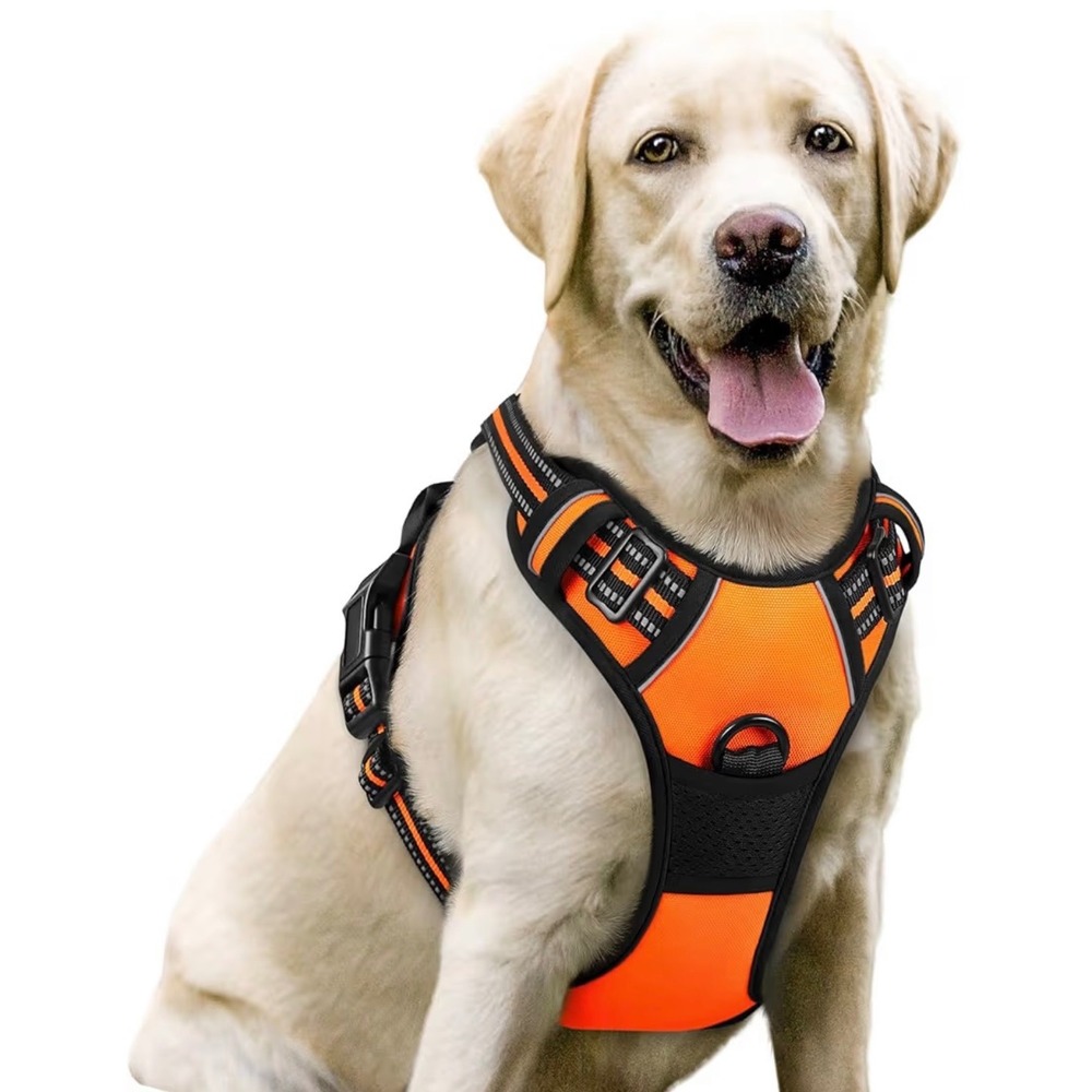 NEW No Pull Dog Harness Size Small Orange Adjustable Reflective Pet Ves
